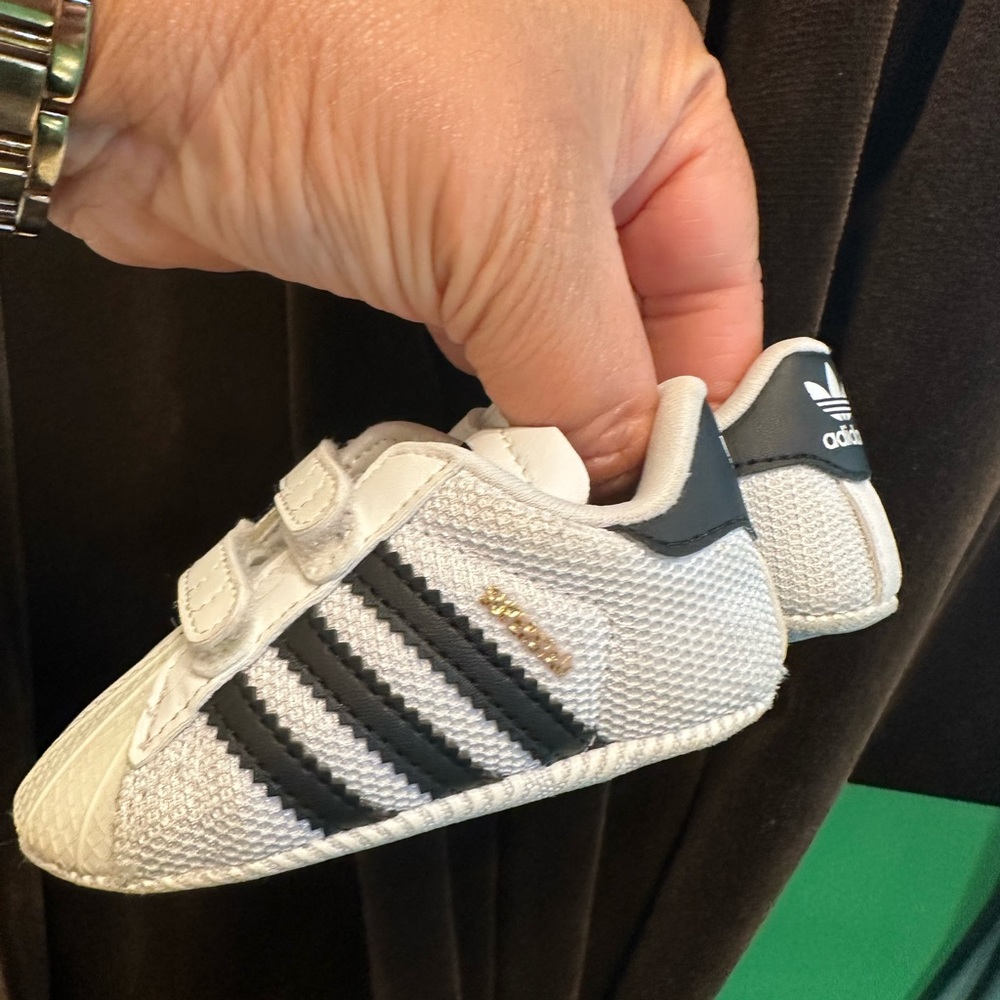 Adidas Shell Toe Crib Baby Shoes with Soft Soles 2K